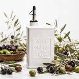 Fox Run White Ceramic Oil Can, 700 ML Olive Oil Dispenser