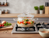 Clear Glass Simmer Pot With Lid