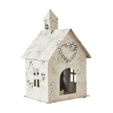 Tealight Holder Metal Village House C Antique Cream 9x5x5