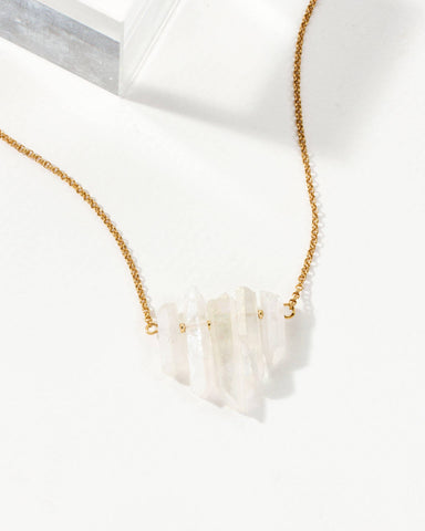 Rainy Day Necklace - Mystic Clear AB Quartz