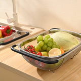 Large Stainless Steel Colander, Extendable Handle