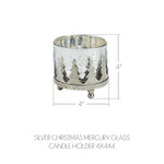 Silver Christmas Mercury Glass Candle Holder