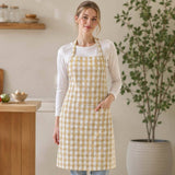 Classic Plaid Pattern Kitchen Apron: Yellow