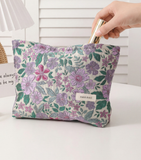 Purple Floral Cosmetic Pouch