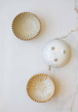 Heirloom Apricot Ruffled Edge Ceramic Pinch Bowl