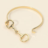 Gold Metal Horse Bit Hook Bangle Bracelet