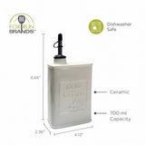 Fox Run White Ceramic Oil Can, 700 ML Olive Oil Dispenser