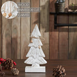 Snowy Wooden Tree- 10.25x4.75x2.25