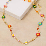 Colorful Flower Station Necklace