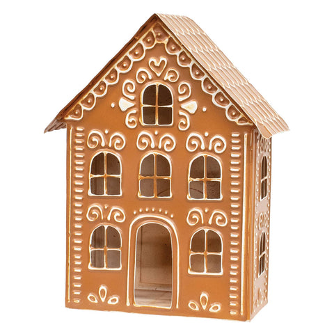 Metal Gingerbread House Luminary - 12"H