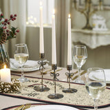 Bow Candlestick Holders Burnished Metal