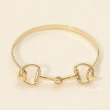 Gold Metal Horse Bit Hook Bangle Bracelet