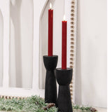 2/Set - Burgundy Wax Timer Tapers - 10"H