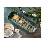 Wilde Pine Tree Rectangle Platter Spruce Stoneware Christmas