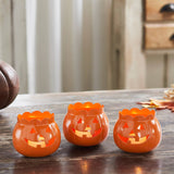 Jack-O-Lantern Candle Holder  3x3.5x3.5