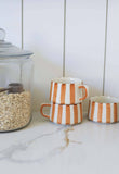 Striped Ceramic Mug and Pastry Plate Set