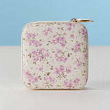 Floral Pattern Portable Square Jewelry Box