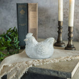WHITE HEN W/ GOLD FLECKS