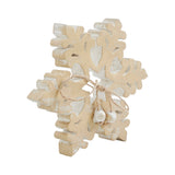 Yuletide Glow Brushed Gold Wooden Snowflake 5.75x5.75x1