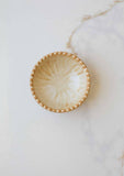 Heirloom Apricot Ruffled Edge Ceramic Pinch Bowl
