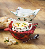 Vintage Holly Bowl Cozy White Multi Cotton Christmas