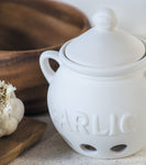 Fox Run Ceramic Garlic Keeper, White, 5.75" x 5.25" x 5.5"