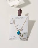 Earth, Wind and Fire Genuine Stone Necklace Gold- Turquoise