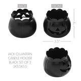 Jack-O-Lantern Candle Holder Black - 3x3.5x3.5