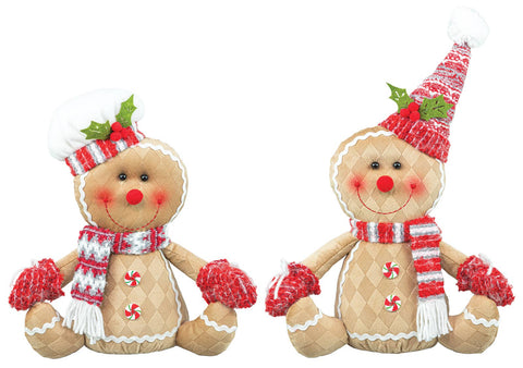 PEPPERMINT GINGERBREAD SITTER 2 ASSORTED