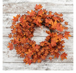 18" MAPLE LEAVES WREATH WITH BERRIES