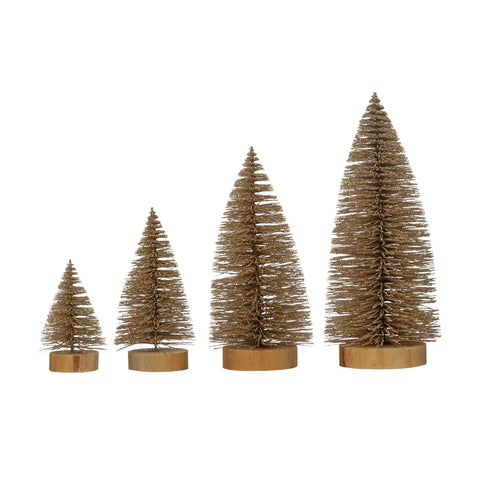 Sisal Bottle Brush Trees (Gold)