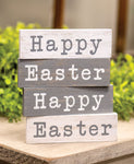 Happy Easter Duo Mini Block- Gray Over White