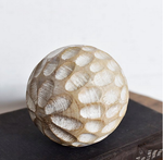 4" CARVED WOOD BALL