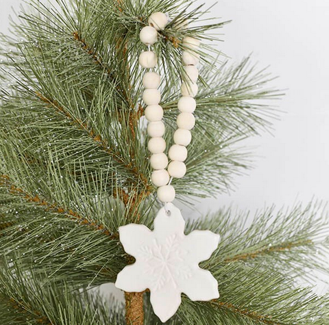 SNOWFLAKE ORNAMENT WITH BEADS