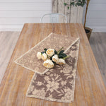 Reversible Table Runner - Sepia Floral Patterns