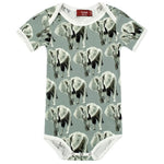 MILKBARN Grey Elephant Organic Cotton Short Sleeve One Piece