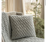 18” Light Grey Basket Weave Pillow